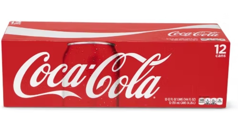 12-pack box of Coca-Cola soda cans