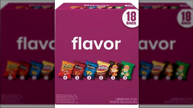 18-pack variety box of Frito Lay chips