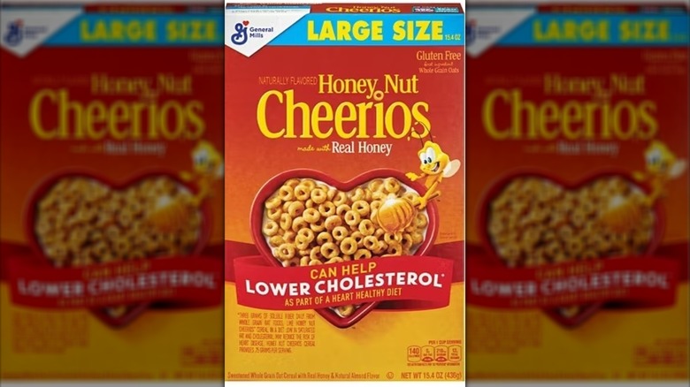 Box of large size honey nut Cheerios