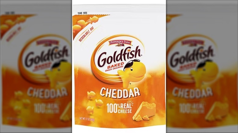 Bag of Pepperidge Farm Goldfish cheddar baked snack crackers