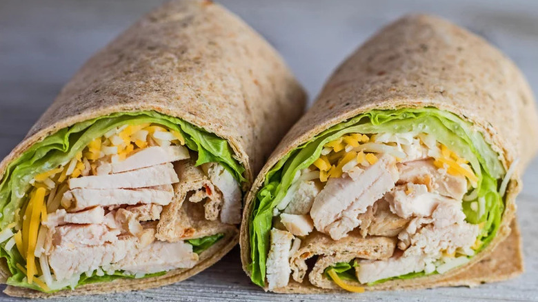 Copycat Chick-fil-A Cool Wrap cut in half