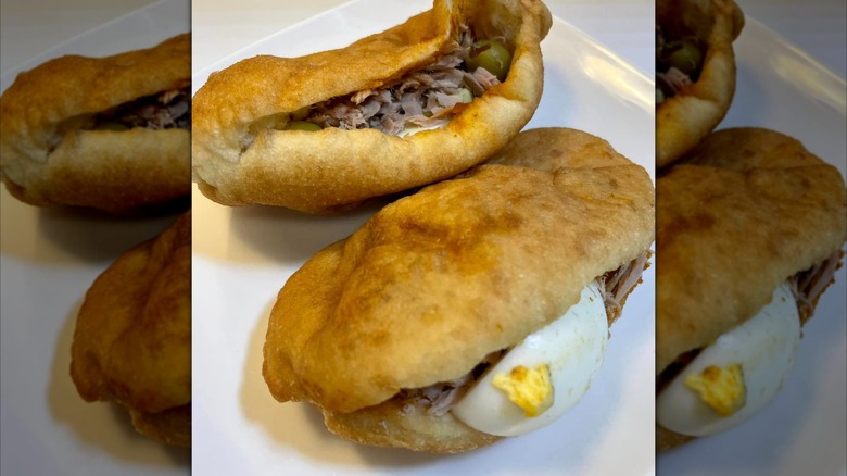 Fricassé sandwiches with hard boiled egg and tuna