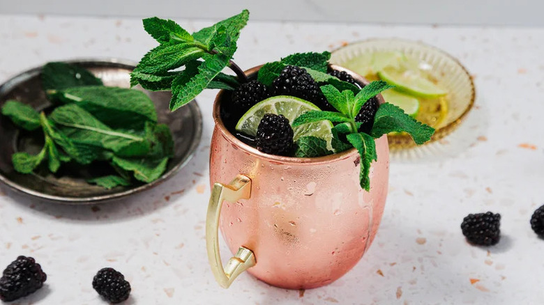 Blackberry Kentucky Mule in Moscow mule mug
