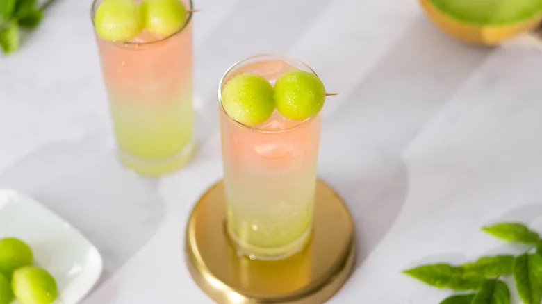 Upgraded Honey Deuce Punch in Tom Collins glass