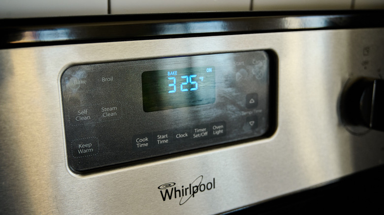 heating the oven to 325 F