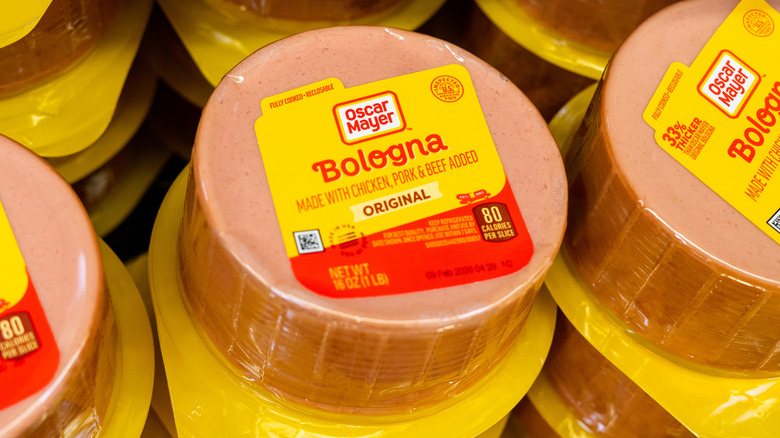 Oscar Mayer bologna in refrigerated section of grocery store