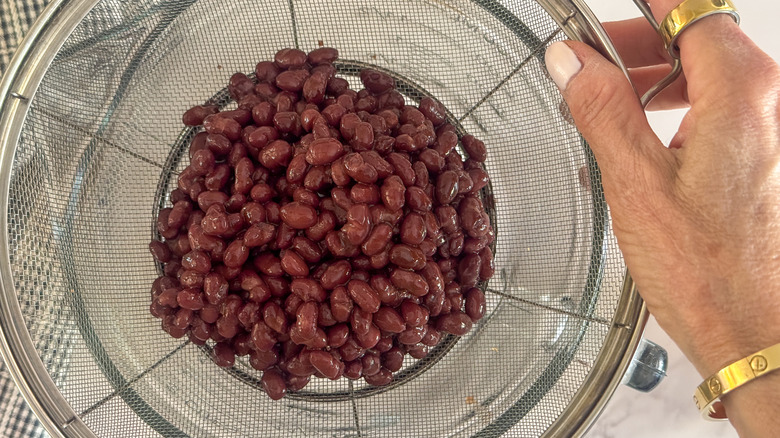 beans in colander