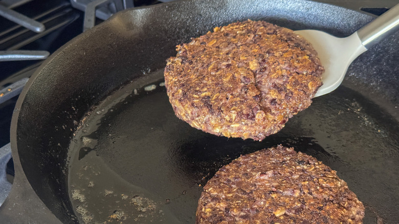 spatula flipping burger