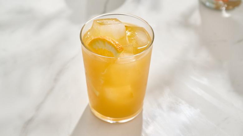 brass monkey cocktail on a table