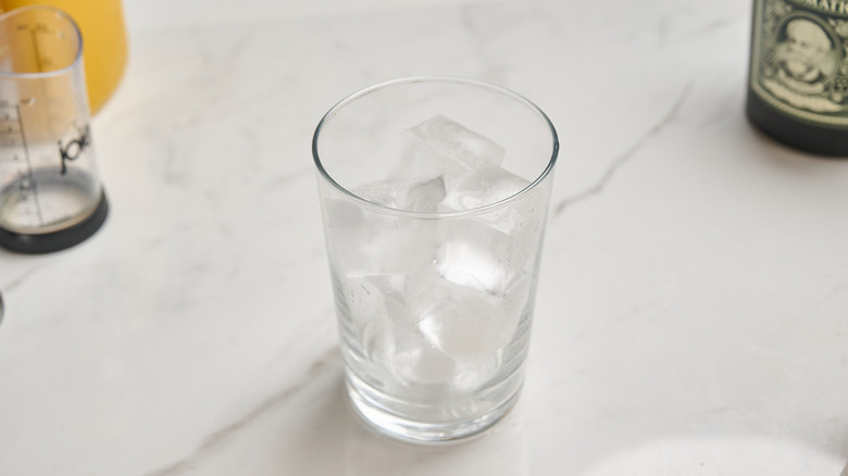 highball filled with ice