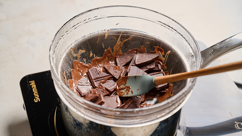 melting chocolate over a double boiler