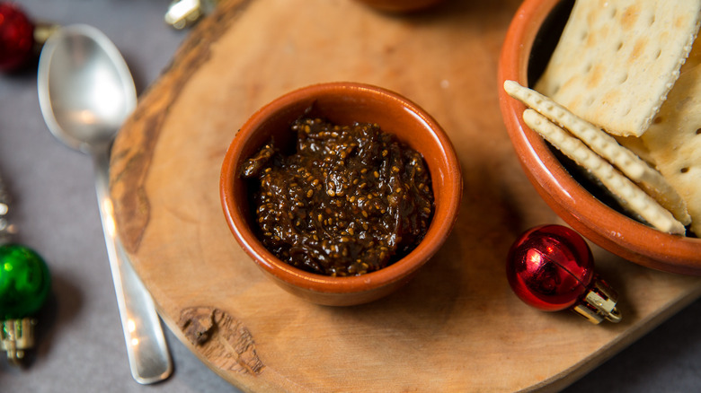 prune jam served on table