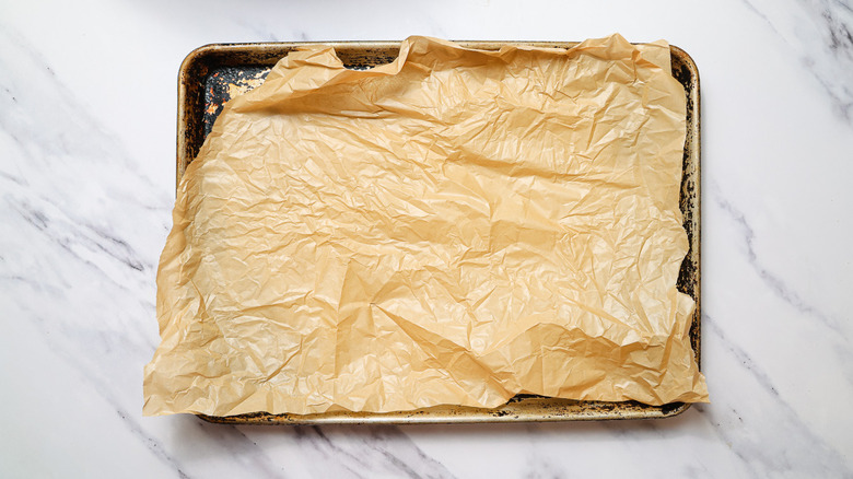 Baking sheet with parchment