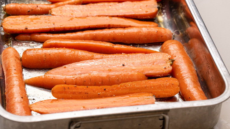 carrots prepared for roasting