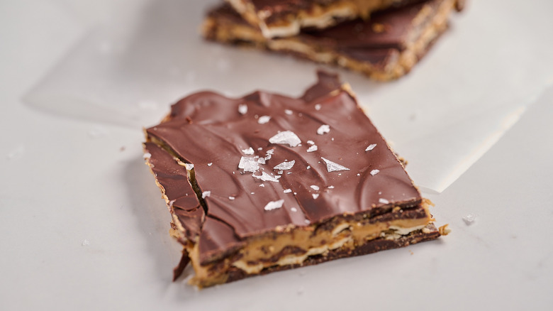 peanut butter bark sprinkled with salt