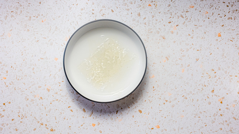 Gelatin soaking in water