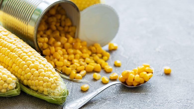 Canned corn and cob