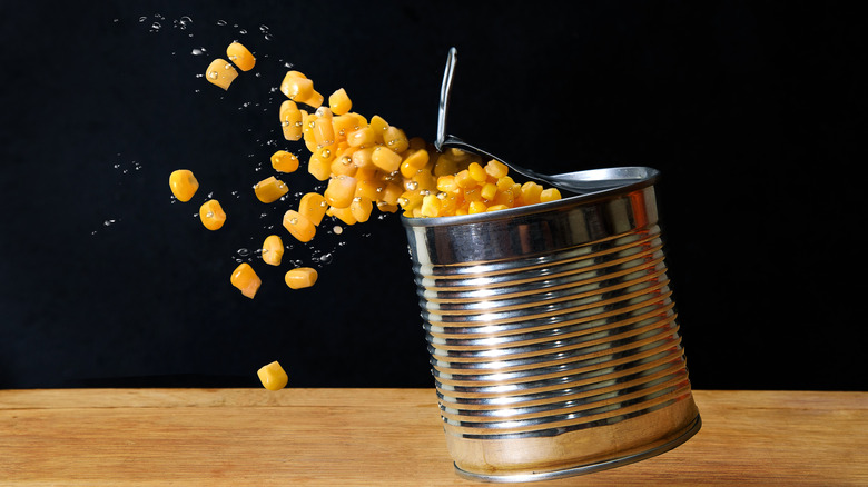 Corn flying out of can