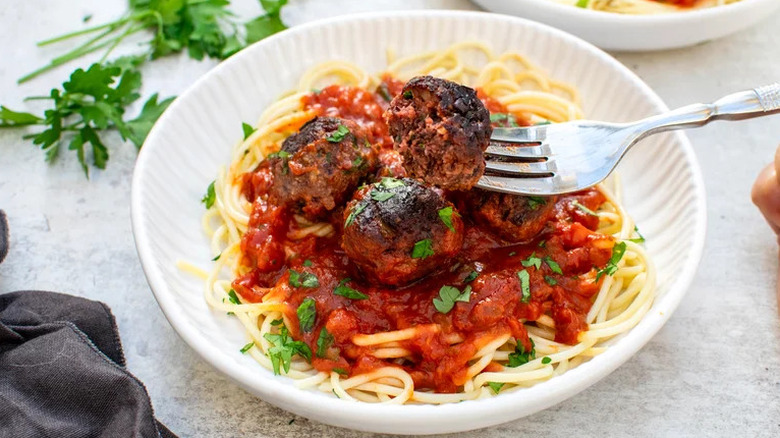 Vegan Beet and Black Bean Meatballs in a bowl