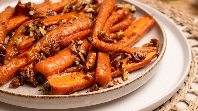 Maple pecan carrots on plate