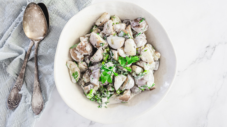 Ranch potato salad in bowl