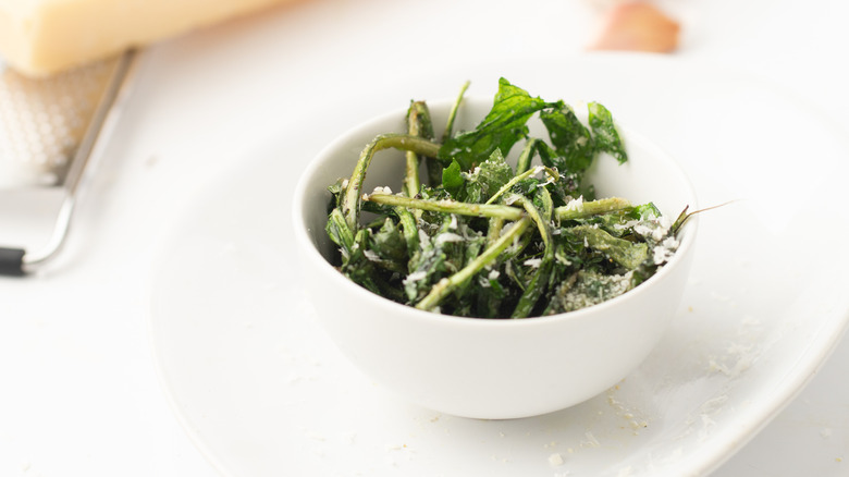 Dandelion greens in bowl