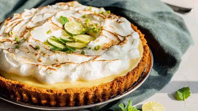 Sweet and Tart Key Lime Pie in pie tray