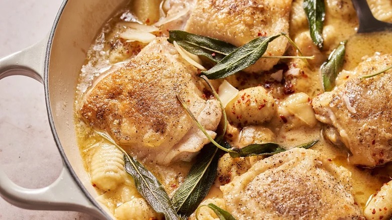 chicken and gnocchi with herbs