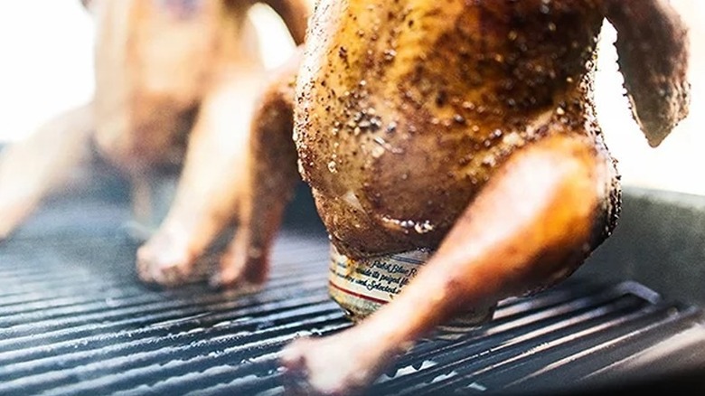 beer can chicken on grill