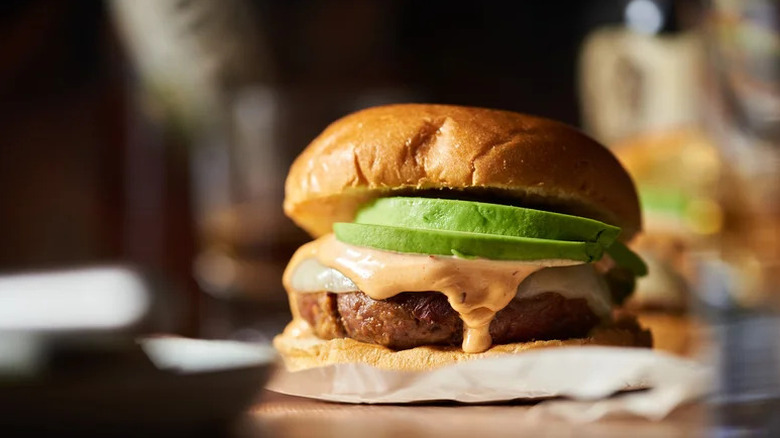 smoky chipotle burger with avocado