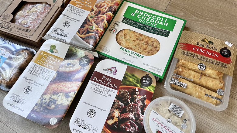 View of different Aldi prepared foods