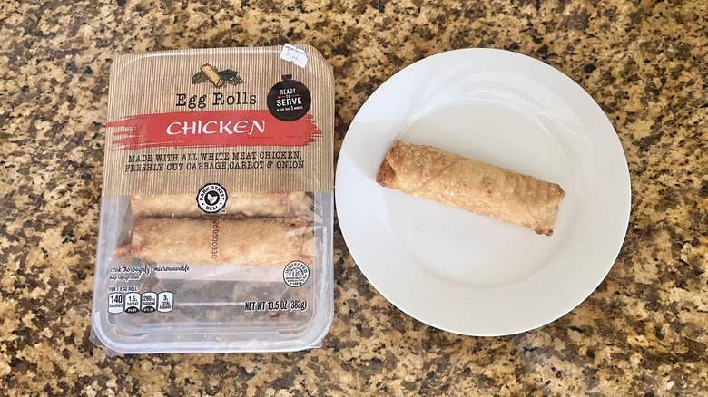 One Park Street Deli Chicken Egg Roll on a plate