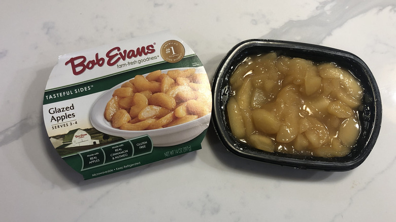 Bob Evans glazed apples in a tub.