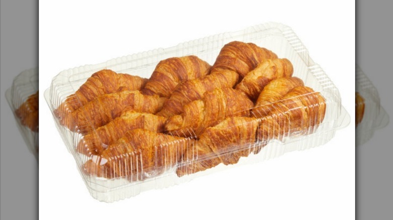 Costco croissants in a box on white background