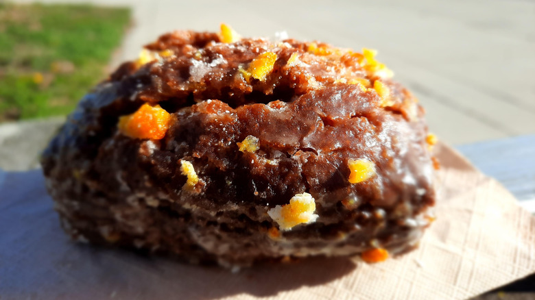 An orange twist donut from Grandad's Coffee & Donuts in Hamilton, Ontario