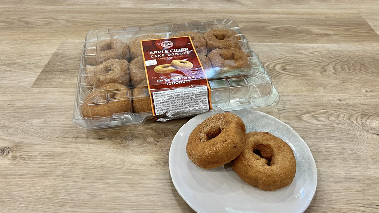 Costco apple cider cake donuts on plate