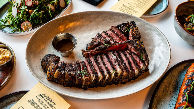 a sliced steak from LeRoy and Lewis