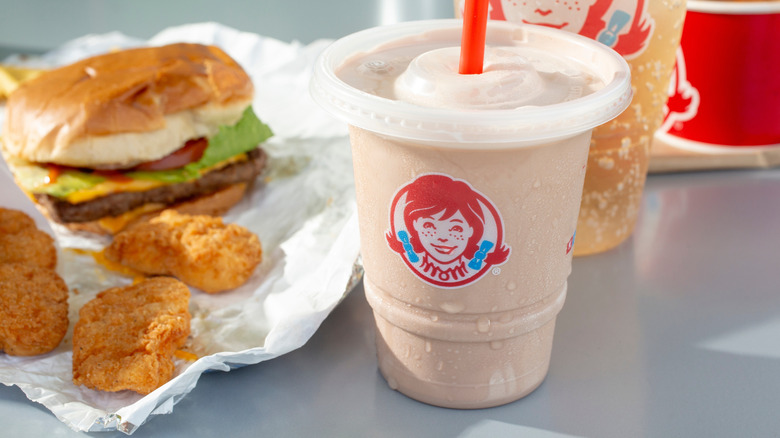 Wendy's Frosty, burger, and nuggets.