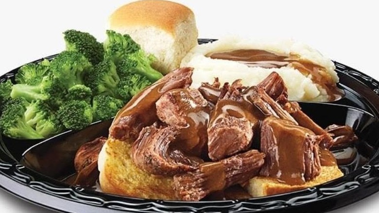 A Culver's beef pot roast dinner on display
