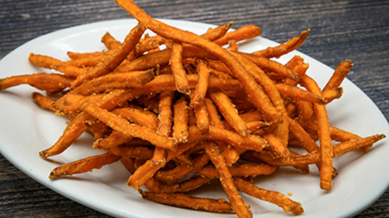 Plate of sweet potato fries from Saltgrass Steakhouse