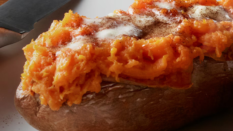 LongHorn Steakhouse baked sweet potato side dish.