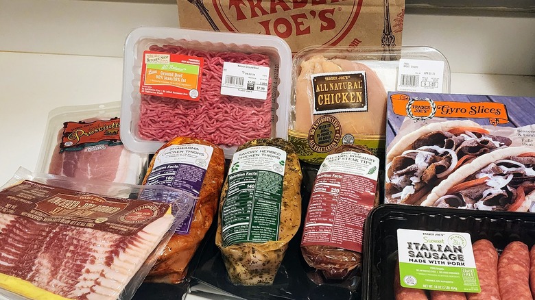 Assortment of packaged meats