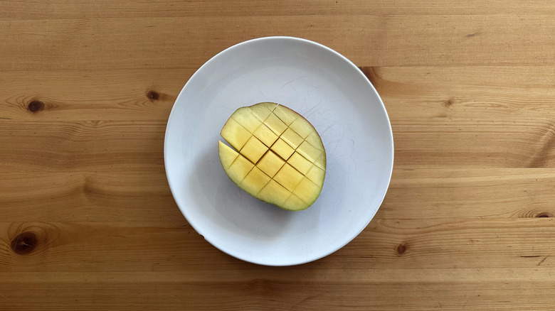 Trader Joe's mango on white plate