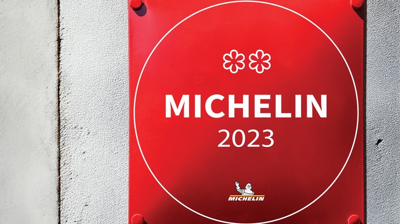 Michelin star restaurant plaque