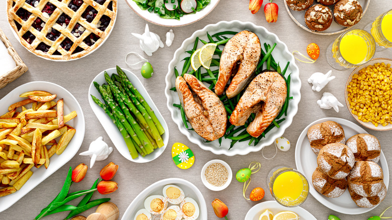 Salmon, asparagus, and other Easter dishes