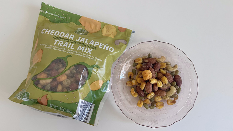 Trail mix poured on a plate