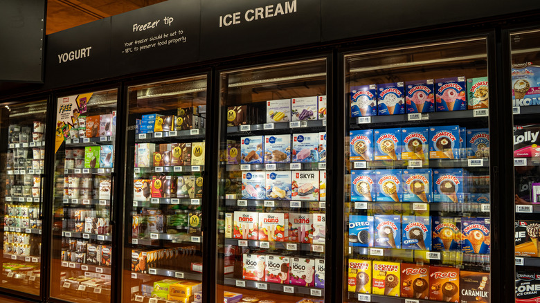 grocery store ice cream freezer