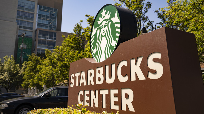 Starbucks Center sign at company's headquarters