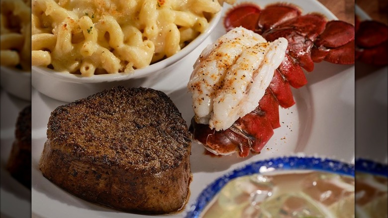 Flo's Filet with Lobster Tail and mac and cheese
