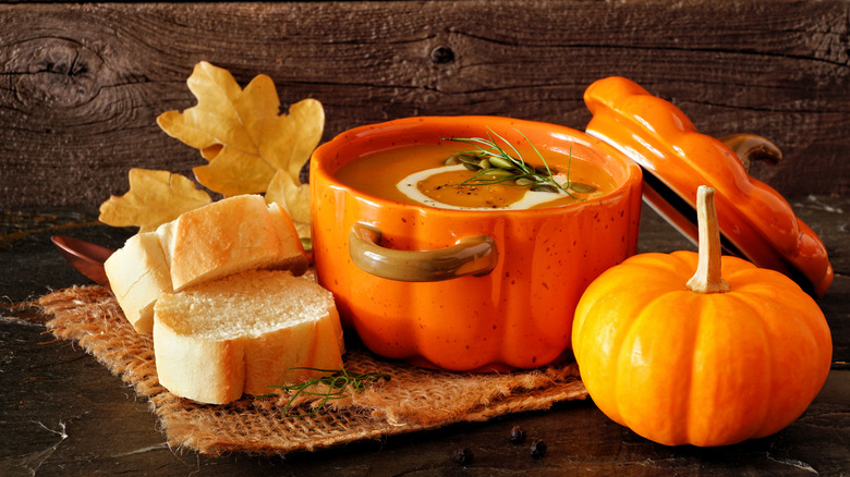 Soup in a pumpkin Dutch oven